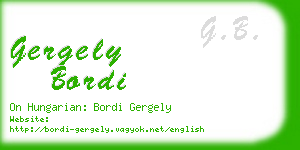 gergely bordi business card